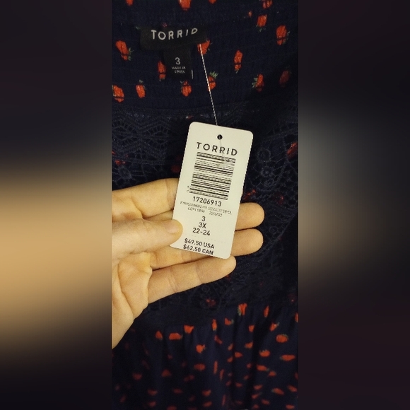 Torrid 🍓 top, navy blue, NWT. Size 3x - Picture 5 of 5